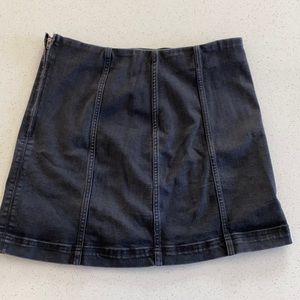 Black denim skirt